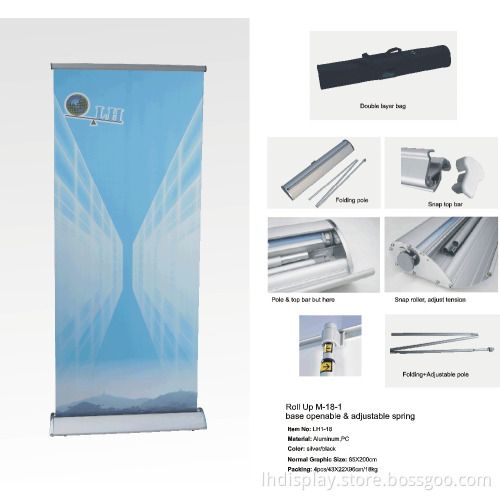 New design the base can open, aluminium roll up banner stand